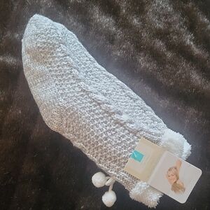 Cozy Gray Knit Slipper Socks